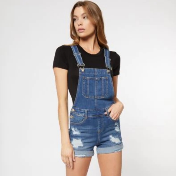 jeans romper shorts